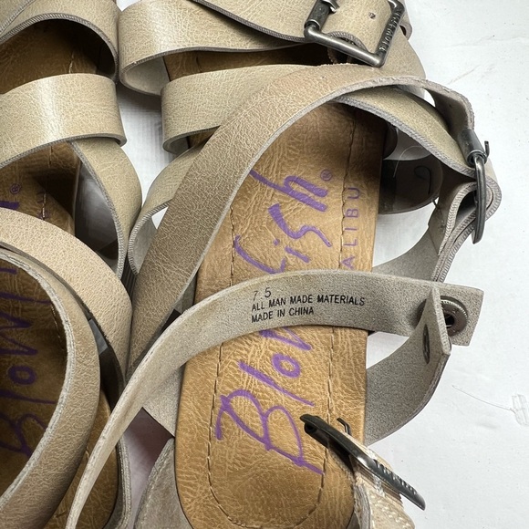 Blowfish gladiator strappy sandal 7.5 tan neutral summer casual vacation beach - Picture 10 of 10